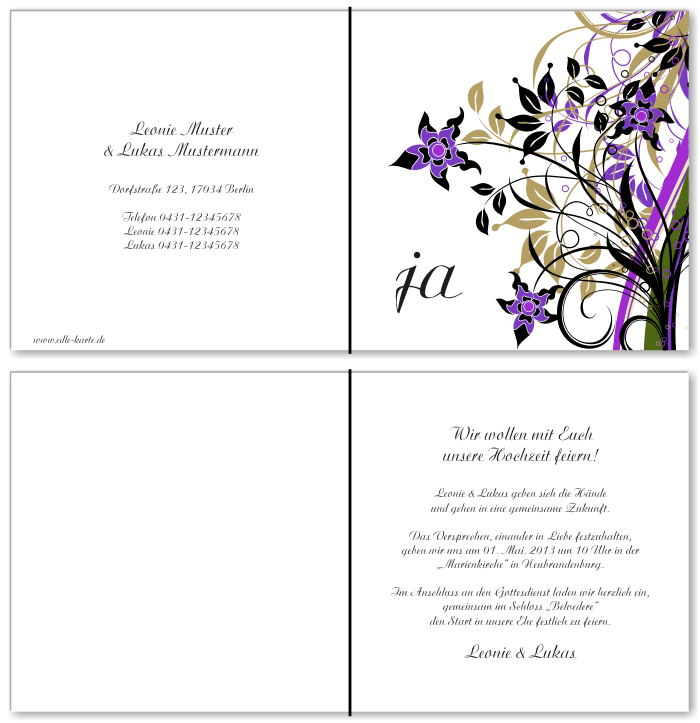  Einladungskarten Hochzeit, Hochzeitseinladungen, Hochzeitskarten, Einladungen für Hochzeit