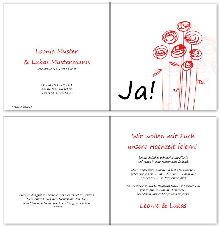  Einladungskarten Hochzeit, Hochzeitseinladungen, Hochzeitskarten, Einladungen für Hochzeit