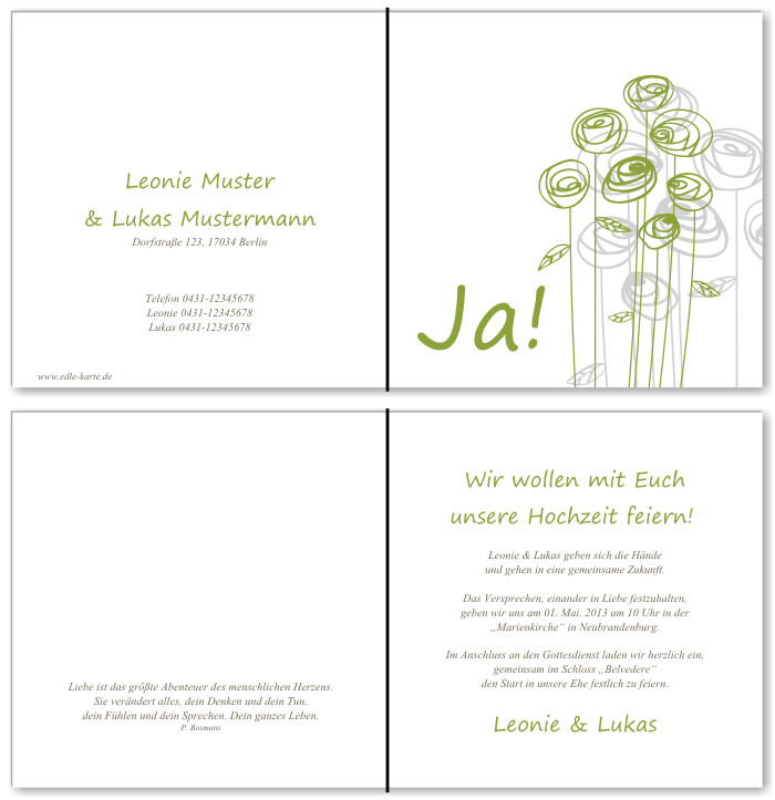  Einladungskarten Hochzeit, Hochzeitseinladungen, Hochzeitskarten, Einladungen für Hochzeit