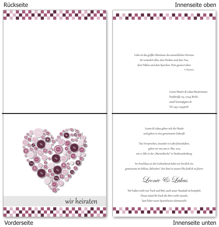  Einladungskarten Hochzeit, Hochzeitseinladungen, Hochzeitskarten, Einladungen für Hochzeit