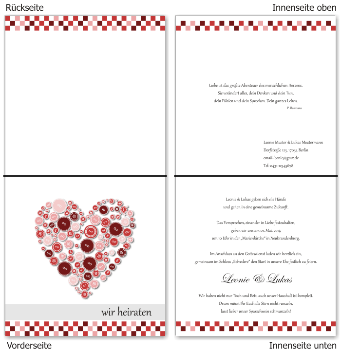  Einladungskarten Hochzeit, Hochzeitseinladungen, Hochzeitskarten, Einladungen für Hochzeit