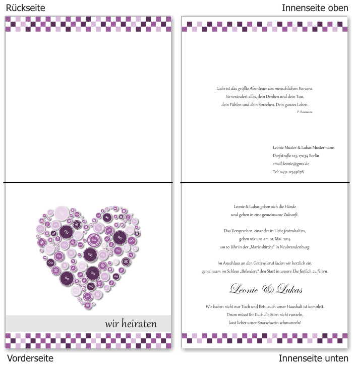  Einladungskarten Hochzeit, Hochzeitseinladungen, Hochzeitskarten, Einladungen für Hochzeit