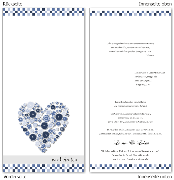  Einladungskarten Hochzeit, Hochzeitseinladungen, Hochzeitskarten, Einladungen für Hochzeit