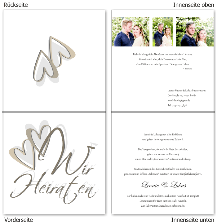  Einladungskarten Hochzeit, Hochzeitseinladungen, Hochzeitskarten, Einladungen für Hochzeit