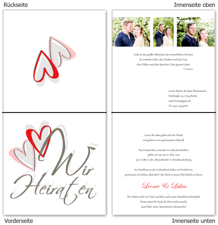  Einladungskarten Hochzeit, Hochzeitseinladungen, Hochzeitskarten, Einladungen für Hochzeit