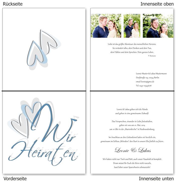  Einladungskarten Hochzeit, Hochzeitseinladungen, Hochzeitskarten, Einladungen für Hochzeit