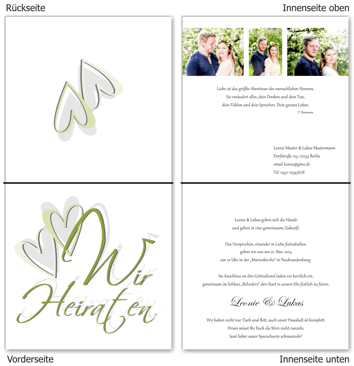  Einladungskarten Hochzeit, Hochzeitseinladungen, Hochzeitskarten, Einladungen für Hochzeit