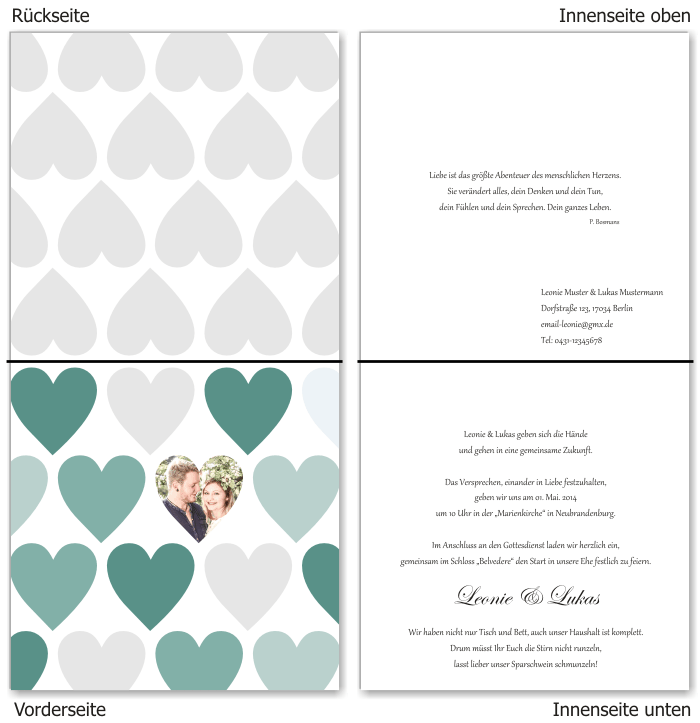  Einladungskarten Hochzeit, Hochzeitseinladungen, Hochzeitskarten, Einladungen für Hochzeit