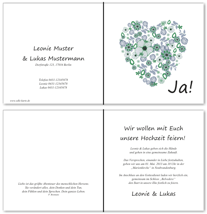  Einladungskarten Hochzeit, Hochzeitseinladungen, Hochzeitskarten, Einladungen für Hochzeit
