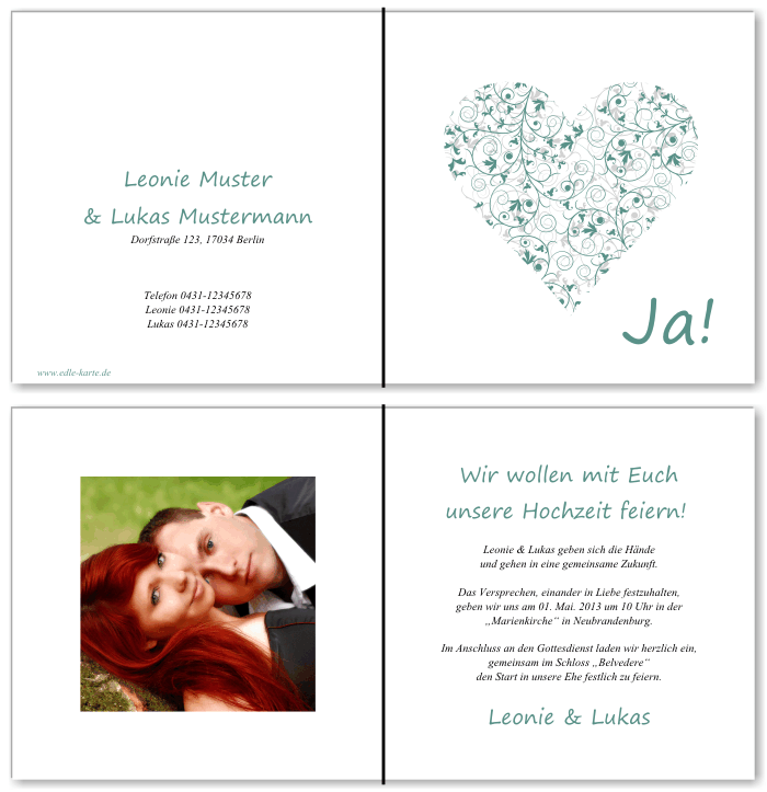  Einladungskarten Hochzeit, Hochzeitseinladungen, Hochzeitskarten, Einladungen für Hochzeit