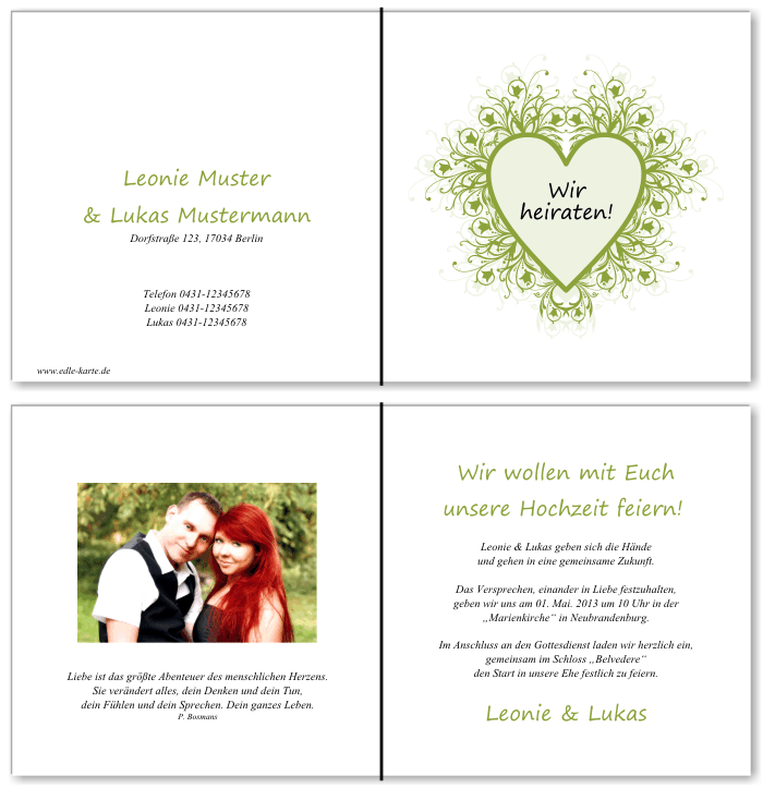  Einladungskarten Hochzeit, Hochzeitseinladungen, Hochzeitskarten, Einladungen für Hochzeit
