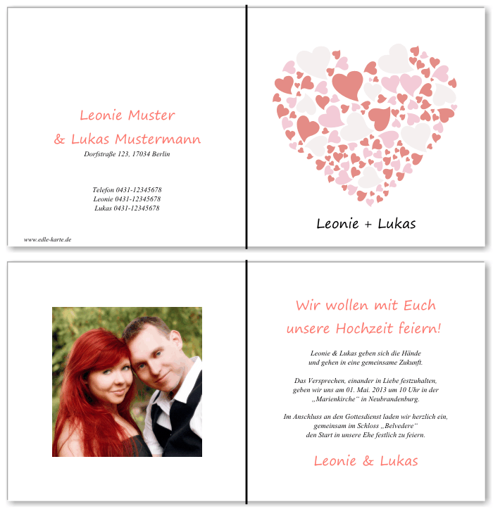  Einladungskarten Hochzeit, Hochzeitseinladungen, Hochzeitskarten, Einladungen für Hochzeit