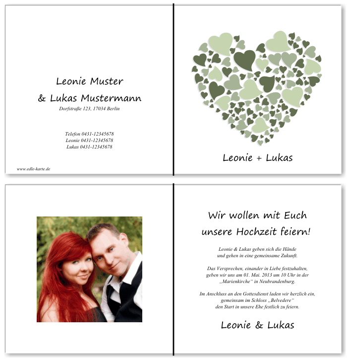  Einladungskarten Hochzeit, Hochzeitseinladungen, Hochzeitskarten, Einladungen für Hochzeit