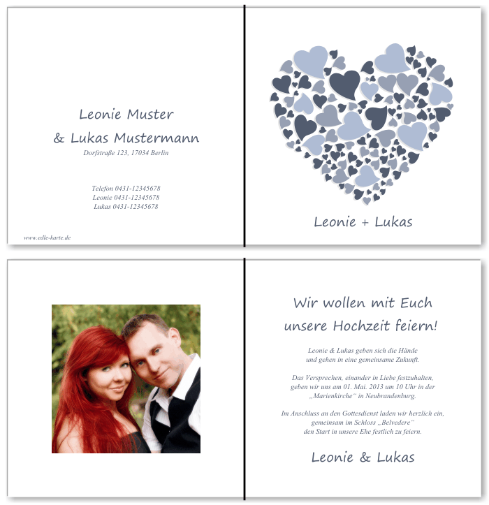  Einladungskarten Hochzeit, Hochzeitseinladungen, Hochzeitskarten, Einladungen für Hochzeit