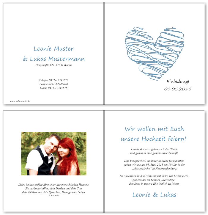  Einladungskarten Hochzeit, Hochzeitseinladungen, Hochzeitskarten, Einladungen für Hochzeit