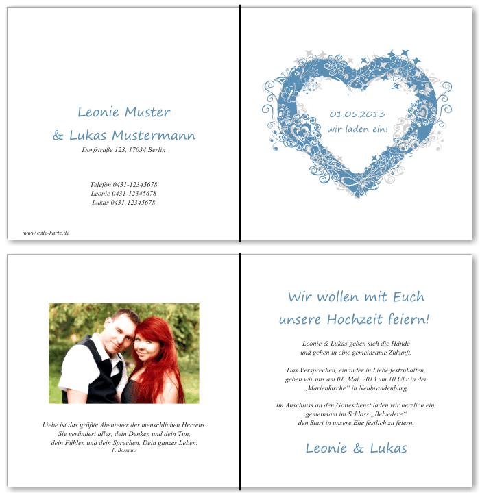  Einladungskarten Hochzeit, Hochzeitseinladungen, Hochzeitskarten, Einladungen für Hochzeit
