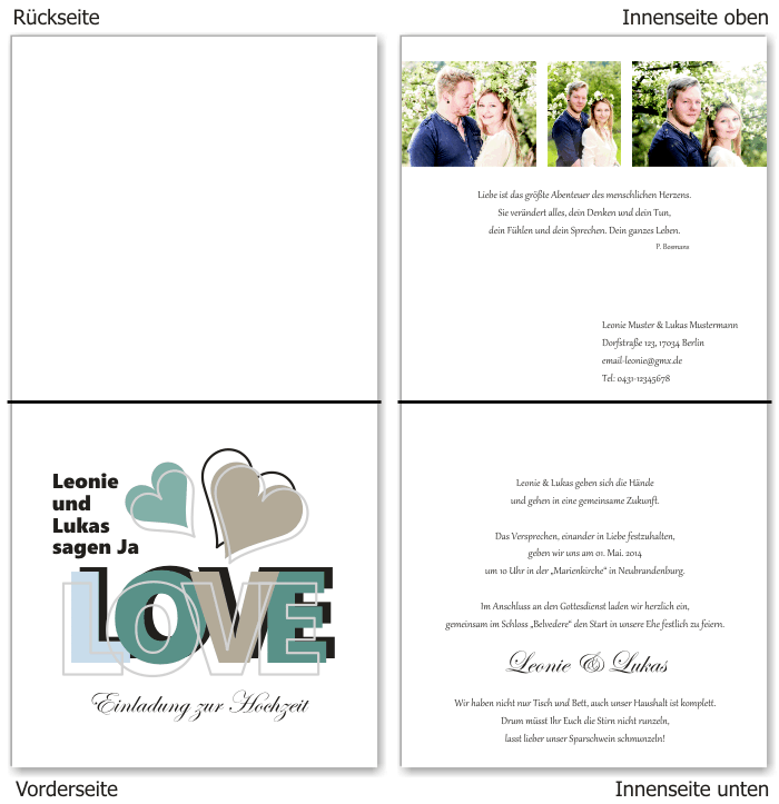  Einladungskarten Hochzeit, Hochzeitseinladungen, Hochzeitskarten, Einladungen für Hochzeit