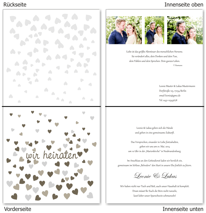  Einladungskarten Hochzeit, Hochzeitseinladungen, Hochzeitskarten, Einladungen für Hochzeit