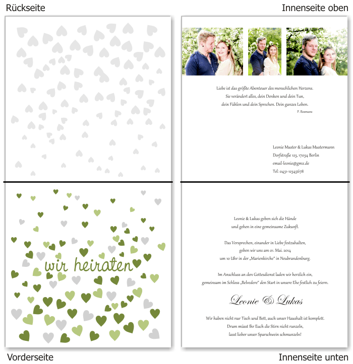  Einladungskarten Hochzeit, Hochzeitseinladungen, Hochzeitskarten, Einladungen für Hochzeit
