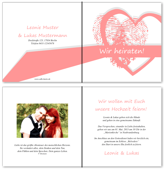  Einladungskarten Hochzeit, Hochzeitseinladungen, Hochzeitskarten, Einladungen für Hochzeit