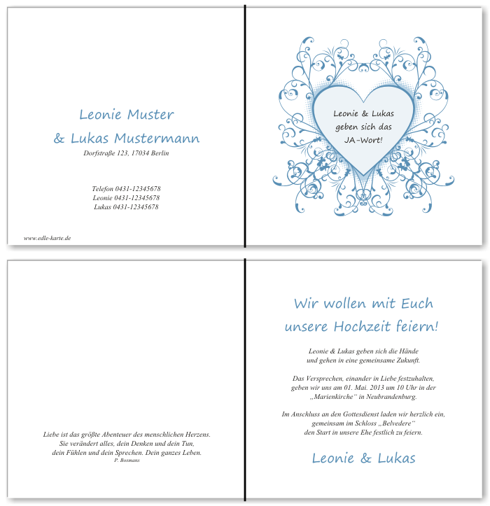  Einladungskarten Hochzeit, Hochzeitseinladungen, Hochzeitskarten, Einladungen für Hochzeit
