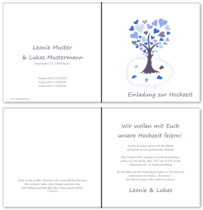  Einladungskarten Hochzeit, Hochzeitseinladungen, Hochzeitskarten, Einladungen für Hochzeit