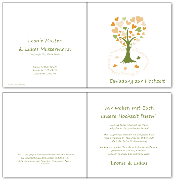  Einladungskarten Hochzeit, Hochzeitseinladungen, Hochzeitskarten, Einladungen für Hochzeit