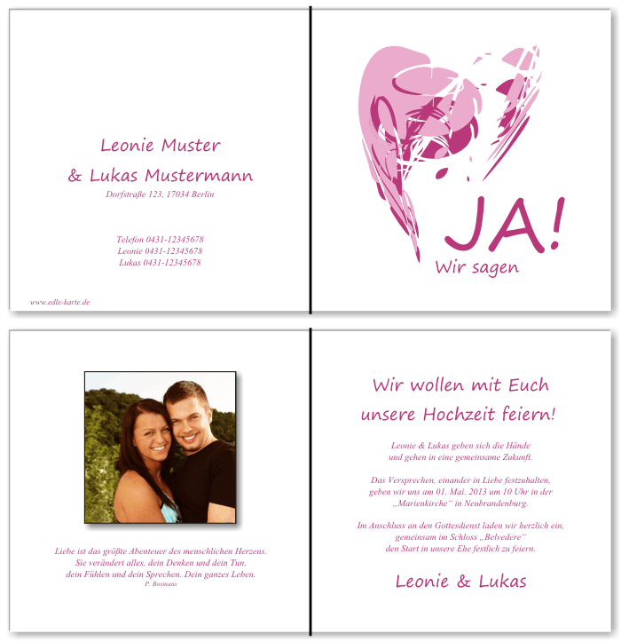  Einladungskarten Hochzeit, Hochzeitseinladungen, Hochzeitskarten, Einladungen für Hochzeit