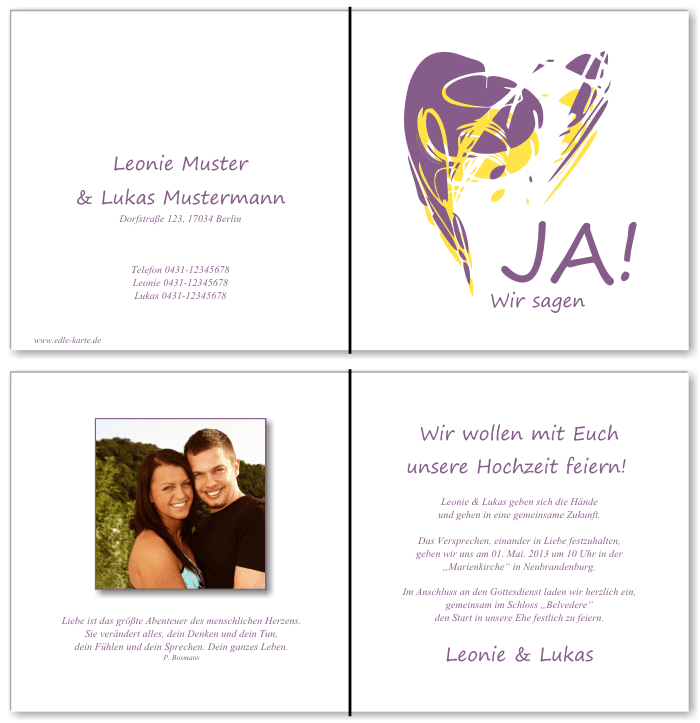  Einladungskarten Hochzeit, Hochzeitseinladungen, Hochzeitskarten, Einladungen für Hochzeit