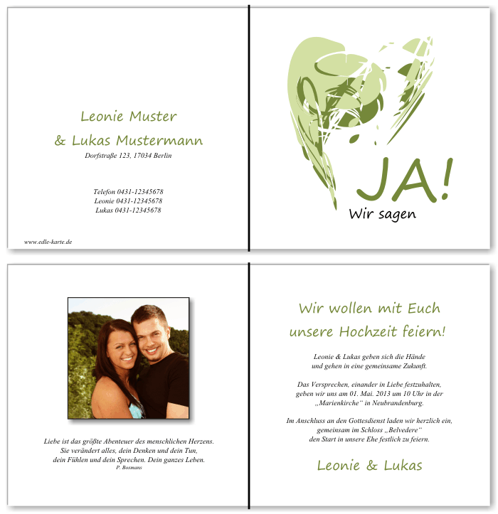  Einladungskarten Hochzeit, Hochzeitseinladungen, Hochzeitskarten, Einladungen für Hochzeit