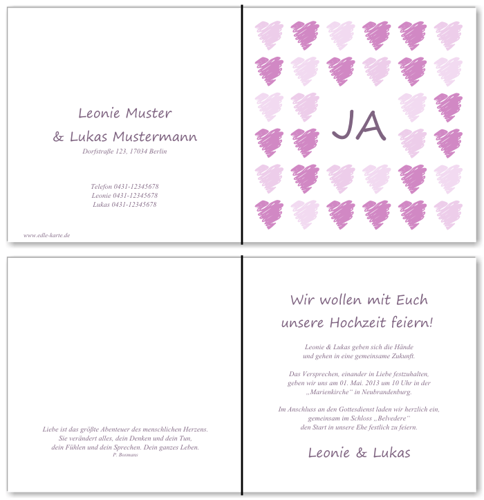  Einladungskarten Hochzeit, Hochzeitseinladungen, Hochzeitskarten, Einladungen für Hochzeit