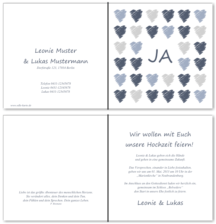  Einladungskarten Hochzeit, Hochzeitseinladungen, Hochzeitskarten, Einladungen für Hochzeit
