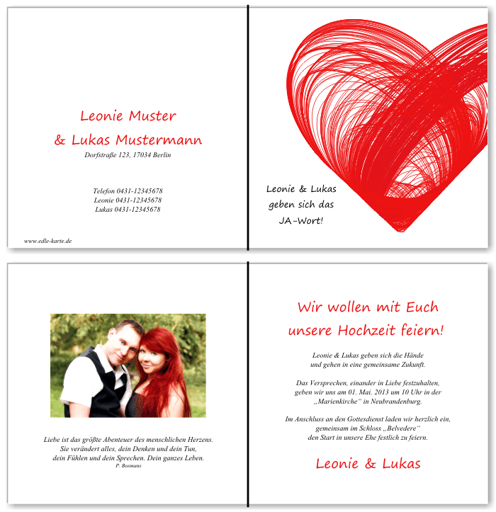  Einladungskarten Hochzeit, Hochzeitseinladungen, Hochzeitskarten, Einladungen für Hochzeit