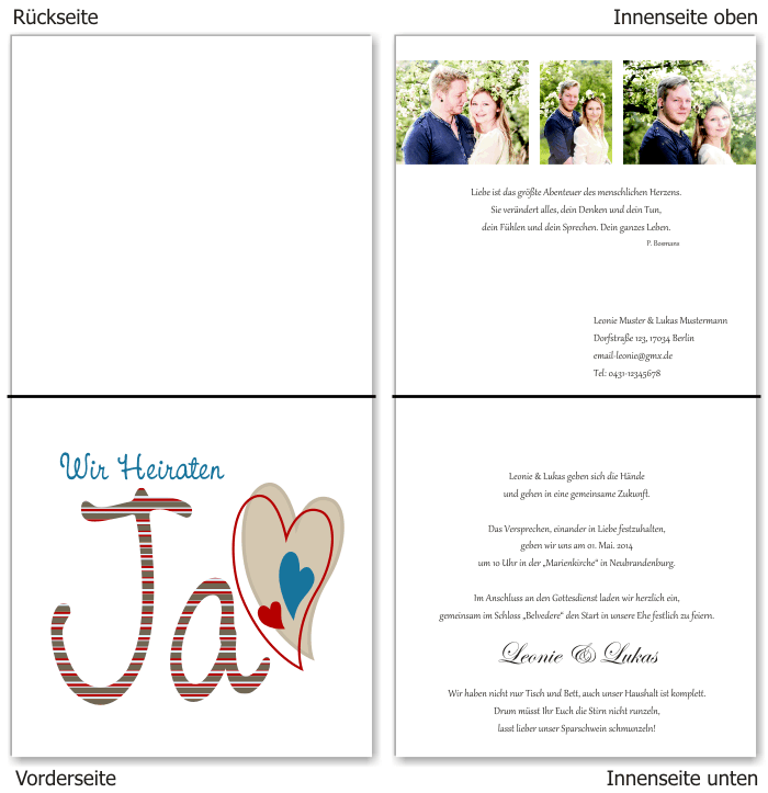  Einladungskarten Hochzeit, Hochzeitseinladungen, Hochzeitskarten, Einladungen für Hochzeit