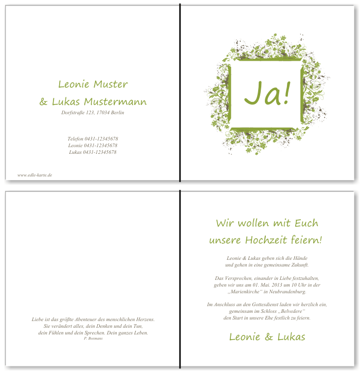  Einladungskarten Hochzeit, Hochzeitseinladungen, Hochzeitskarten, Einladungen für Hochzeit