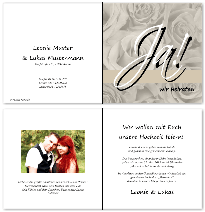  Einladungskarten Hochzeit, Hochzeitseinladungen, Hochzeitskarten, Einladungen für Hochzeit