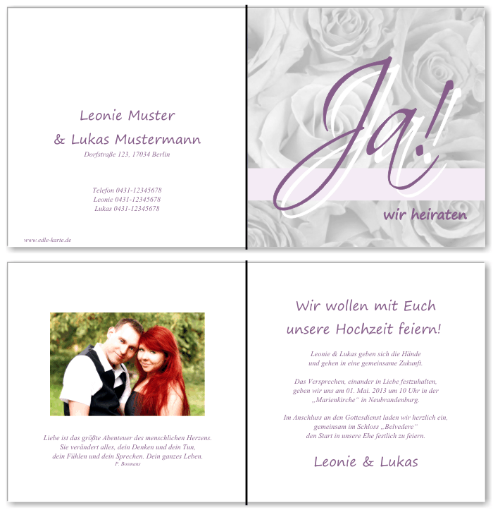  Einladungskarten Hochzeit, Hochzeitseinladungen, Hochzeitskarten, Einladungen für Hochzeit