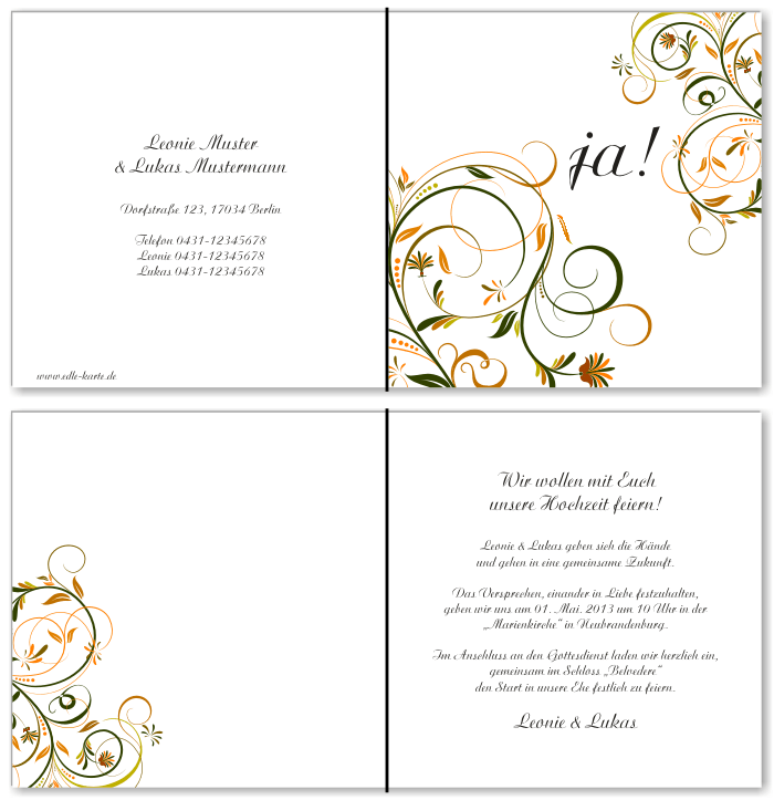  Einladungskarten Hochzeit, Hochzeitseinladungen, Hochzeitskarten, Einladungen für Hochzeit