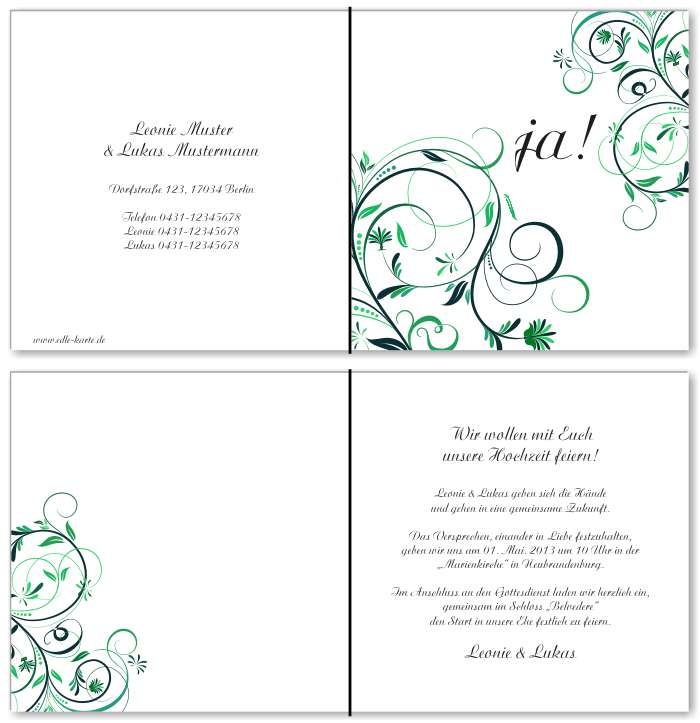  Einladungskarten Hochzeit, Hochzeitseinladungen, Hochzeitskarten, Einladungen für Hochzeit