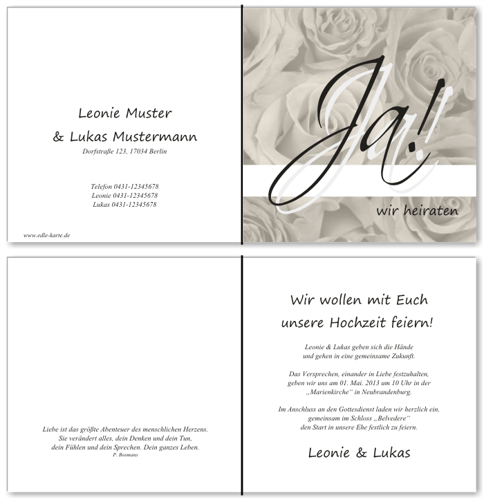 Einladungskarten Hochzeit, Hochzeitseinladungen, Hochzeitskarten, Einladungen für Hochzeit