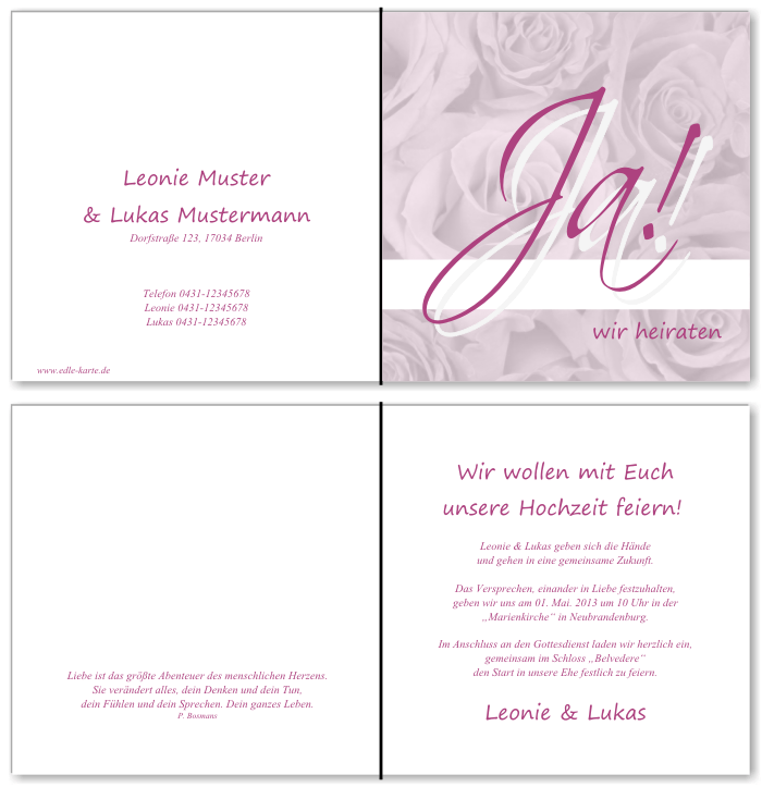  Einladungskarten Hochzeit, Hochzeitseinladungen, Hochzeitskarten, Einladungen für Hochzeit