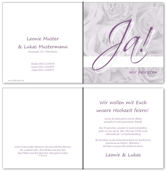  Einladungskarten Hochzeit, Hochzeitseinladungen, Hochzeitskarten, Einladungen für Hochzeit