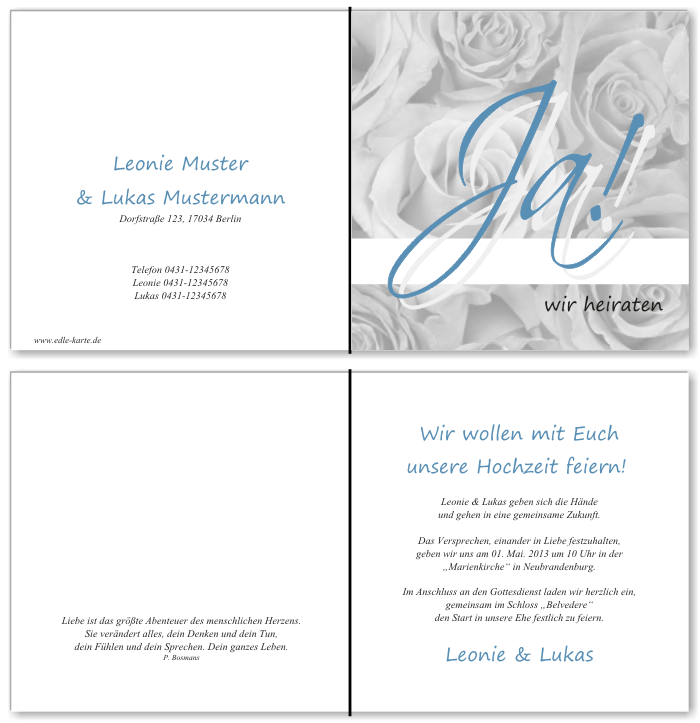  Einladungskarten Hochzeit, Hochzeitseinladungen, Hochzeitskarten, Einladungen für Hochzeit