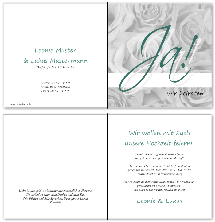  Einladungskarten Hochzeit, Hochzeitseinladungen, Hochzeitskarten, Einladungen für Hochzeit