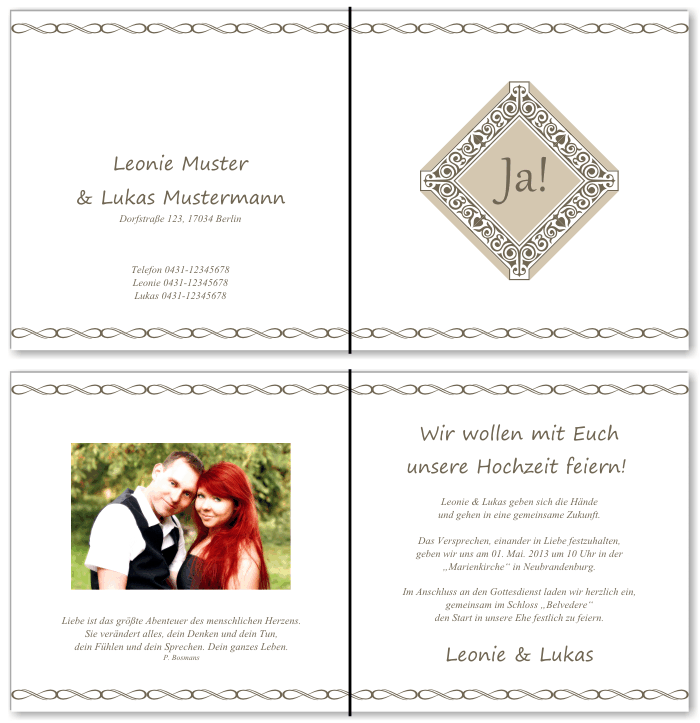  Einladungskarten Hochzeit, Hochzeitseinladungen, Hochzeitskarten, Einladungen für Hochzeit