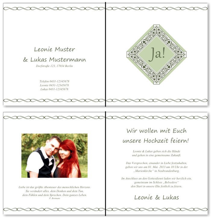  Einladungskarten Hochzeit, Hochzeitseinladungen, Hochzeitskarten, Einladungen für Hochzeit