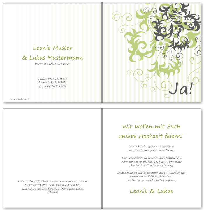  Einladungskarten Hochzeit, Hochzeitseinladungen, Hochzeitskarten, Einladungen für Hochzeit
