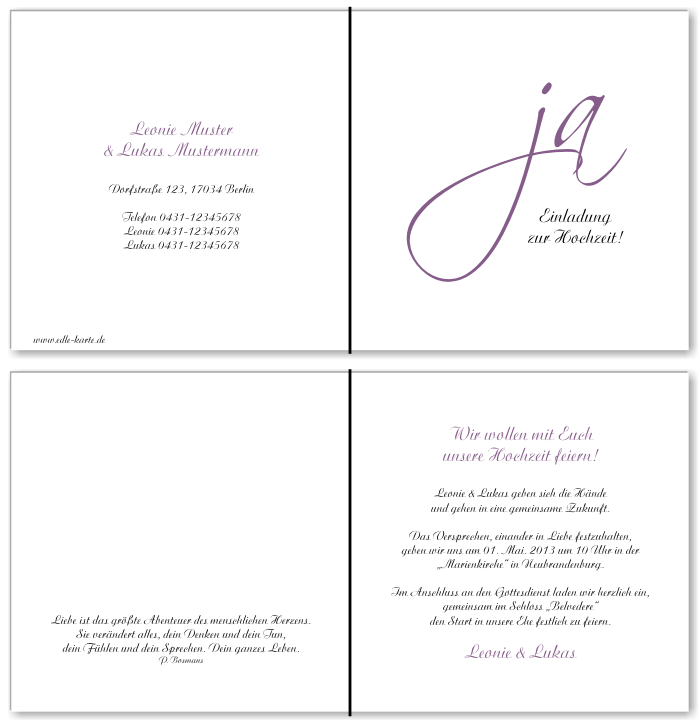  Einladungskarten Hochzeit, Hochzeitseinladungen, Hochzeitskarten, Einladungen für Hochzeit
