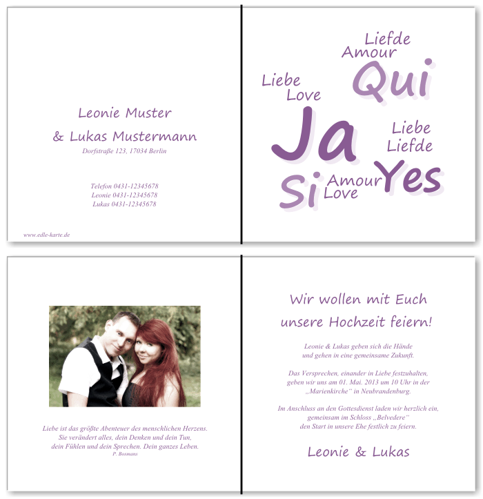  Einladungskarten Hochzeit, Hochzeitseinladungen, Hochzeitskarten, Einladungen für Hochzeit