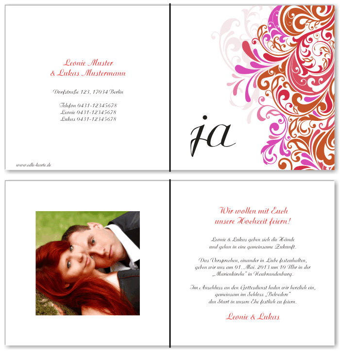  Einladungskarten Hochzeit, Hochzeitseinladungen, Hochzeitskarten, Einladungen für Hochzeit